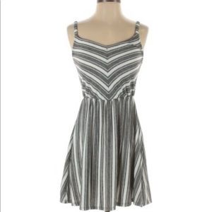 light grey chevron and striped casual dress